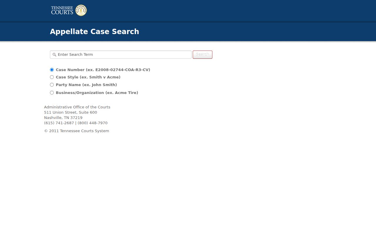 Franklin County docket search Tennessee appellate controls