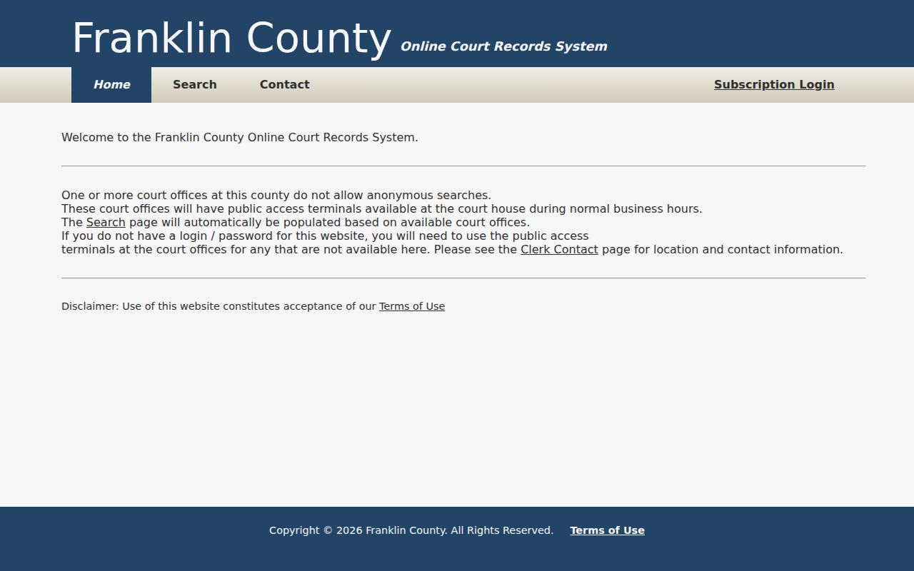 Franklin County docket search TNCIS public login
