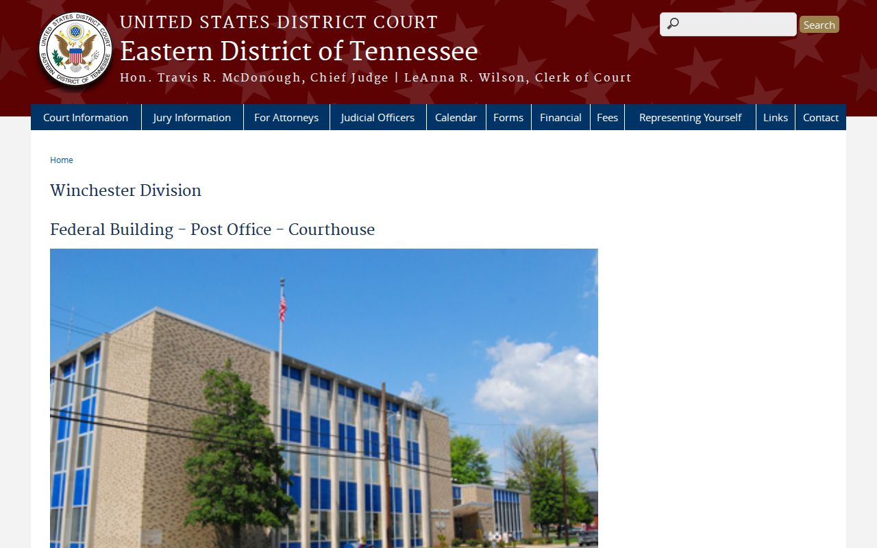Franklin County court case records federal Winchester Division information